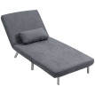 Fauteuil Edeltraud Convertible Clic-Clac Réglable 5 Positions Gris Tissu Doux