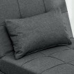 Fauteuil Sukarrieta Convertible 3-en-1 Gris Tissu Capitonné Inclinable Lit Pouf