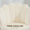 Chaise Rigoitia Design Coquillage Velours Beige Pieds Métal Doré Élégance Chic