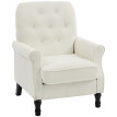 Fauteuil Aubrecourt élégant baroque capitonné tissu crème salon chic confortable