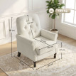 Fauteuil Aubrecourt élégant baroque capitonné tissu crème salon chic confortable