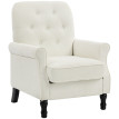 Fauteuil Aubrecourt élégant baroque capitonné tissu crème salon chic confortable
