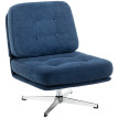 Fauteuil Jourdain pivotant design Chesterfield capitonné bleu nuit confort ultra-doux