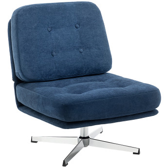 Fauteuil Jourdain pivotant design Chesterfield capitonné bleu nuit confort ultra-doux