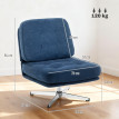 Fauteuil Jourdain pivotant design Chesterfield capitonné bleu nuit confort ultra-doux