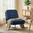 Fauteuil Jourdain pivotant design Chesterfield capitonné bleu nuit confort ultra-doux