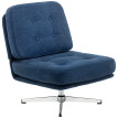 Fauteuil Jourdain pivotant design Chesterfield capitonné bleu nuit confort ultra-doux