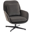 Fauteuil Verretto pivotant velours design élégant confort optimal gris anthracite