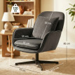 Fauteuil Verretto pivotant velours design élégant confort optimal gris anthracite