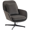Fauteuil Verretto pivotant velours design élégant confort optimal gris anthracite