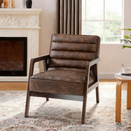 Fauteuil Grottolino Chesterfield Vintage Confort Ergonomique Marron Antique