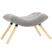 Pouf Rowanmere Design Scandinave Assise Courbée Tissu Polaire Gris Bois Hêtre 120 kg