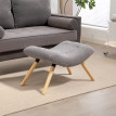 Pouf Rowanmere Design Scandinave Assise Courbée Tissu Polaire Gris Bois Hêtre 120 kg