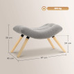Pouf Rowanmere Design Scandinave Assise Courbée Tissu Polaire Gris Bois Hêtre 120 kg