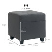 Pouf Foulques ottoman design pratique gris repose-pieds salon rangement confortable