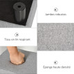 Repose-Pied Gertrude Design Contemporain Polyvalent Gris Clair Chiné 150 kg