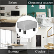 Repose-Pied Gertrude Design Contemporain Polyvalent Gris Clair Chiné 150 kg