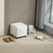 Pouf Orozko Repose-Pieds Capitonné Confortable Tissu Crème Design Élégant