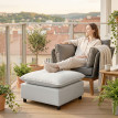 Repose-pieds Yewdale modulable confortable gris clair salon design polyvalent