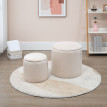 Lot 2 Poufs Coffres Mittenbach Velours Côtelé Rangement Confort Crème