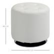 Pouf Ottokar repose-pieds design pivotant 360° blanc acier chromé luxe