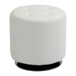 Pouf Ottokar repose-pieds design pivotant 360° blanc acier chromé luxe