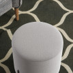 Tabouret Pancracio Contemporain Velours Gris Clair Piètement Acier Noir Ø35cm