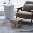 Pouf Amancio Repose-Pieds Capitonné Style Nordique Bois Tissu Gris