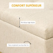 Banc Coffre Galdames Style Classique Chic Rangement Beige Doré 110 cm
