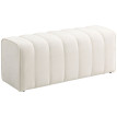Bout de lit Garlasco design capitonné confort lin polyvalent crème 110 cm