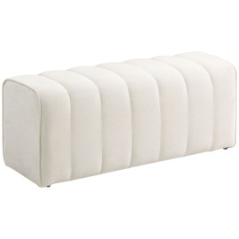 Bout de lit Garlasco design capitonné confort lin polyvalent crème 110 cm