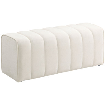 Bout de lit Garlasco design capitonné confort lin polyvalent crème 110 cm