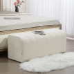 Bout de lit Garlasco design capitonné confort lin polyvalent crème 110 cm
