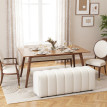 Bout de lit Garlasco design capitonné confort lin polyvalent crème 110 cm