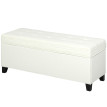 Banquette Oakenshield Coffre Design Chesterfield Écru Rangement Élégant 120 cm