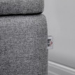 Banc Coffre Invorio Rangement Design Tissu Gris Piètement Acier Noir 101 cm