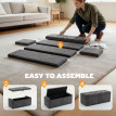 Banquette Kunhild Coffre Rangement Assise Capitonnée Tissu Anthracite 122 cm