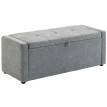 Banquette Fontechiara Coffre Rangement Capitonnée Tissu Gris Clair 122 cm
