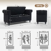 Banquette Ezzelino Chesterfield Rangement Design Lin Noir Élégant Confortable