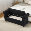 Banquette Ezzelino Chesterfield Rangement Design Lin Noir Élégant Confortable