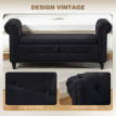 Banquette Ezzelino Chesterfield Rangement Design Lin Noir Élégant Confortable