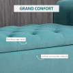 Banquette Farnaval Coffre Rangement Velours Élégant Turquoise 126 cm