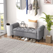 Banquette Rodric Coffre Rangement Velours Gris Design Élégant 126 cm