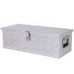 Coffre de Rangement Talwin Boîte à Outils Aluminium Résistante Gris Métal 76x33 cm