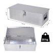 Coffre de Rangement Talwin Boîte à Outils Aluminium Résistante Gris Métal 76x33 cm