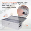 Coffre de Rangement Talwin Boîte à Outils Aluminium Résistante Gris Métal 76x33 cm