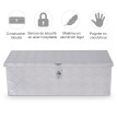Coffre de Rangement Talwin Boîte à Outils Aluminium Résistante Gris Métal 76x33 cm