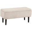 Banc coffre Holmwick rangement 2 en 1 tissu bouclette noir blanc cassé 95 cm