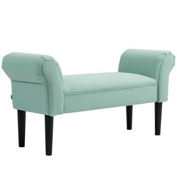 Banc Banquette Mournaval Design Contemporain Accoudoirs Courbés Vert d'Eau Élégante
