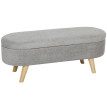 Banquette Dormeval Coffre Rangement Design Scandinave Velours Gris 110 cm